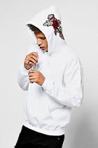 Boohoo Rose Head Embroidered Hoodie