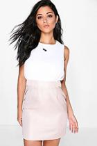 Boohoo Tanya Chiffon Top Metallic Fitted Dress