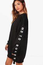 Boohoo Tanya 'no To Rules' Slogan Sweat Dress
