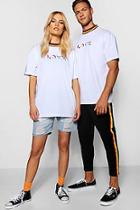 Boohoo Pride Embroidered Love T Shirt In Loose Fit