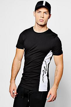 Boohoo Muscle Fit Man Panel T-shirt