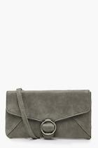 Boohoo Ring Buckle Clutch With Strap