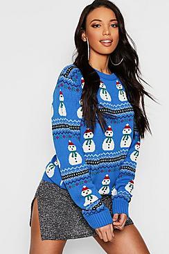Boohoo Snowman Fairisle Christmas Jumper