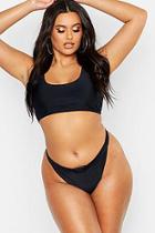 Boohoo Plus Buckle Crop Bikini