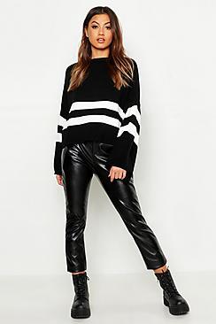 Boohoo Stripe Wide Sleeve Jumper
