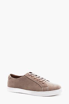 Boohoo Leather Look Trainer