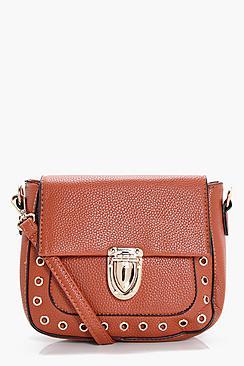 Boohoo Lola Eyelet Saddle Bag
