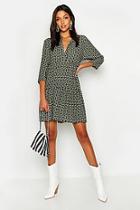 Boohoo Tall Geo Print Smock Dress