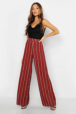 Boohoo Woven Contrast Stripe Wide Leg Trousers
