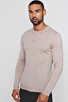 Boohoo Muscle Fit Long Sleeved Knitted Polo