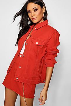 Boohoo Rust Oversized Denim Jacket