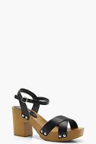 Boohoo Ruby Cross Strap Stud Trim Platforms