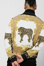 Boohoo Baroque Leopard Print Bomber Jacket