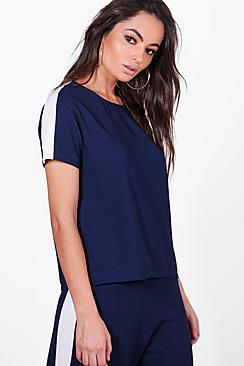 Boohoo Eliza Stripe Boxy Woven Top