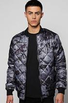 Boohoo Camo Quilted Padded Bomber