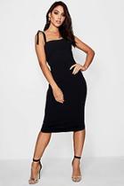 Boohoo Boutique Stacey Tie Shoulder Midi Dress