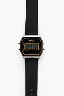 Boohoo Retro Digi Silicone Strap Watch