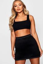 Boohoo Contrast Stitch A Line Mini Skirt