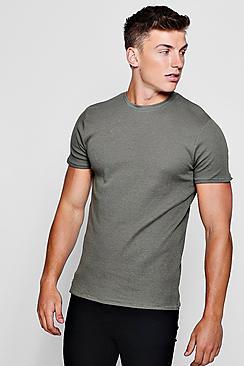 Boohoo Crew Neck Waffle T-shirt