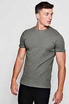 Boohoo Crew Neck Waffle T-shirt