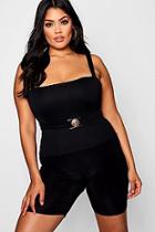 Boohoo Plus Fiona Buckle Detail Square Neck Top
