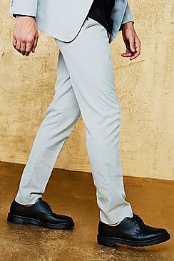 Boohoo Grey Textured Skinny Fit Suit Trouser