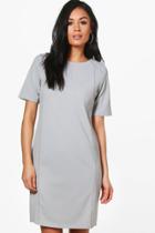 Boohoo Emily Structured Tailored Shift Dress Grey