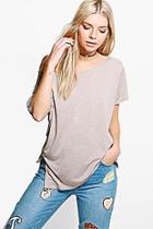 Boohoo Sonya Slub Off The Shoulder T-shirt