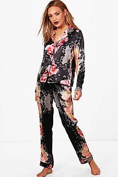 Boohoo Imogen Printed Trouser & Shirt Set