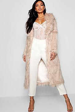 Boohoo Boutique Mongolian Maxi Faux Fur Coat