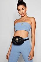 Boohoo Olivia Lion Stud Quilted Belt Bag