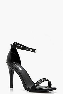 Boohoo Rose Stud Trim 2 Part Heel