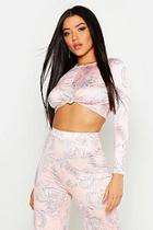 Boohoo Paisley Slinky Twist Knot Top