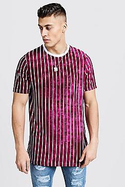 Boohoo Longline T-shirt With Tie Dye Stripes