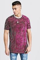 Boohoo Longline T-shirt With Tie Dye Stripes
