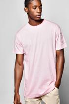 Boohoo Longline Ma1 T Shirt Pink