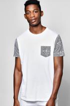 Boohoo Dragon Pocket & Sleeve Print T Shirt White