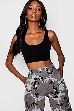 Boohoo Neon Crepe Crop Top