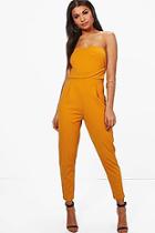 Boohoo Sarah Bandeau Tailored Woven Slim Fit Jumpsuit