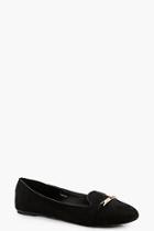 Boohoo Annie Metal Trim Slipper Flat