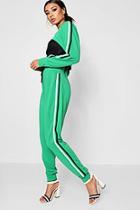 Boohoo Di Layered Sweat And Crop And Jogger Co-ord