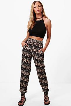 Boohoo Emilie Bohemian Print Woven Joggers