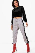 Boohoo Eyelet Lace Up Contrast Sweat Joggers