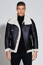Boohoo Premium Oversized Faux Leather Flight Jacket