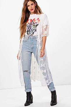 Boohoo Joanna Crochet Lace Kimono