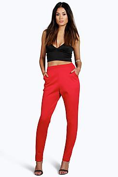 Boohoo Carmilla Scuba Skinny Pocket Trousers