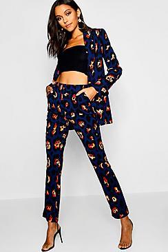 Boohoo Leopard Print Tapered Pants