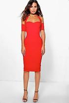 Boohoo Jodie Haltered Midi Bodycon Dress