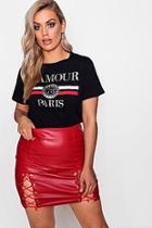 Boohoo Plus Beth L'amour Paris Slogan T Shirt