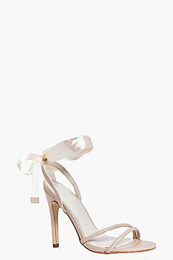 Boohoo Freya Ribbon Tie Two Part Sandal